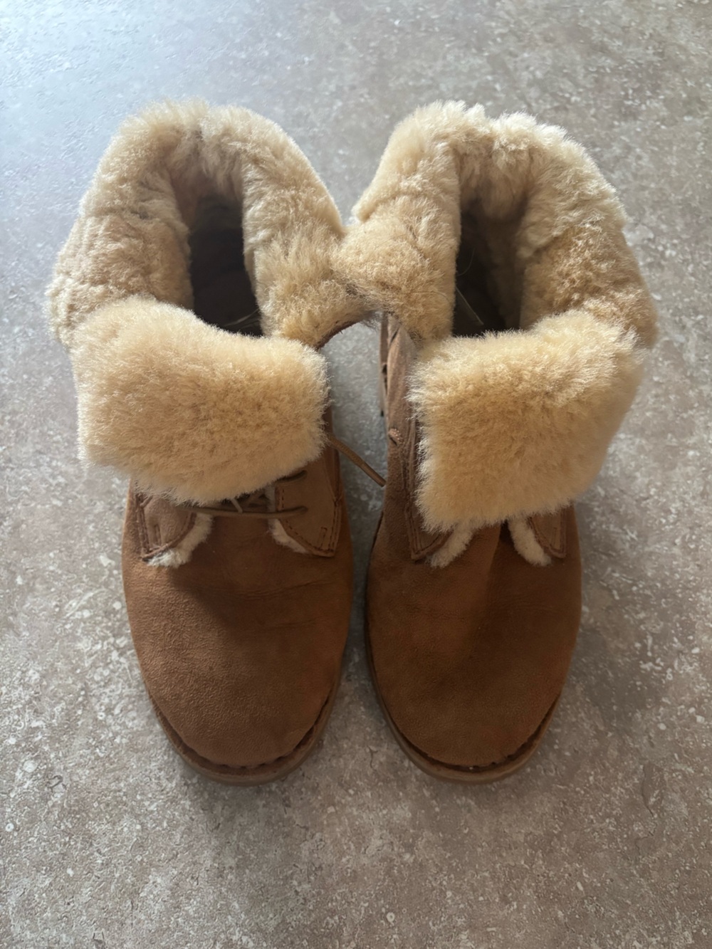 UGG Quincy Brown Shearling Lace Up Winter Boots Women’s 8.5 - Picture 3 of 9